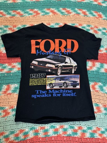 Ford mustang 1987 black tee - ford,