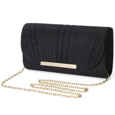 Women Envelope Clutch Evening Bag Glitter Wedding Prom Cocktail Party Handbag UK