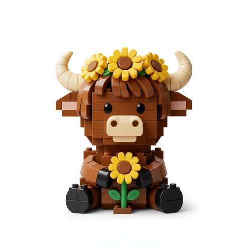 Scottish highland cow brick - scottish,