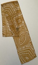 $ A Caramel Brown Abstract Design Vintage Chiffon Scarf By Antthony Studio