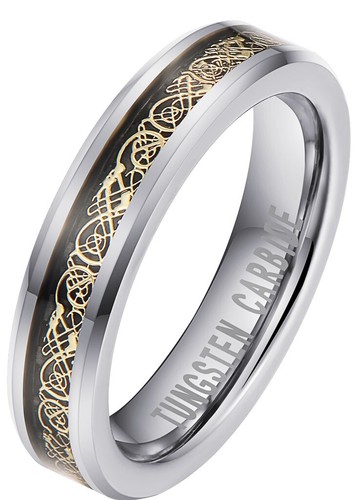 4mm tungsten gold - tungsten, celtic