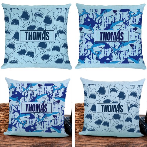 Personalised shark cushion - shark,