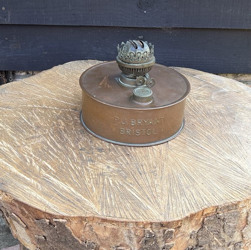 Antique copper oil lamp burner - antique,
