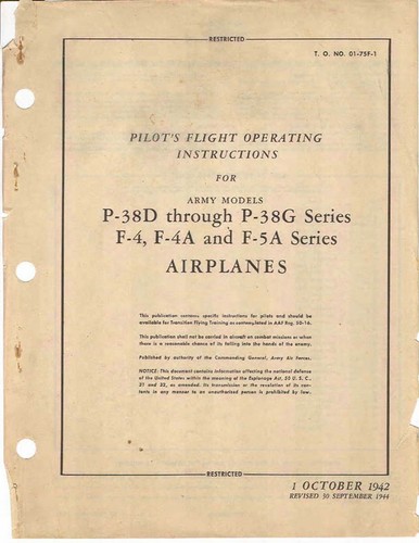 Lightning warbird manual - p-38,