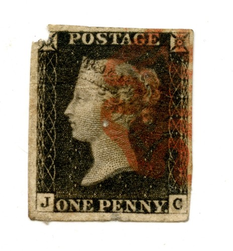 1840 penny black four - 1840, jc