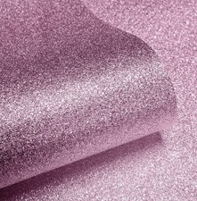 BARGAIN Box Of 5 Rolls Muriva Sparkle Plain Soft Pink Glitter Wallpaper 601530