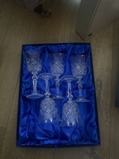 Set of 5 Bohemia Crystal wine