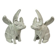 Set of 2 Cast Iron Distressed