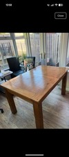 Solid oak dining - table, 6-8