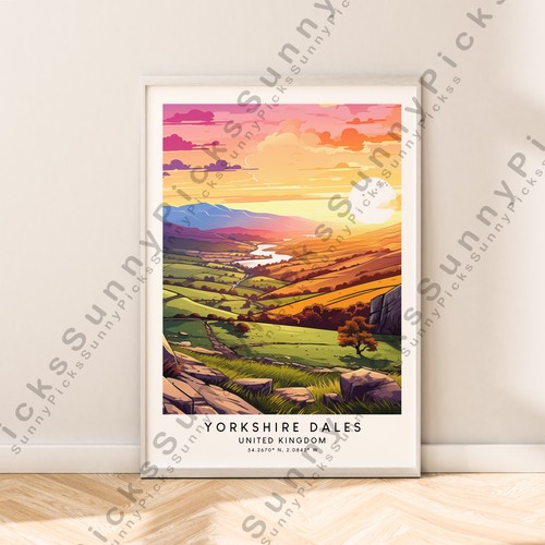 England travel print yorkshire - print,