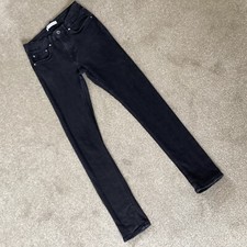 Zara Man Black Skinny Jeans With Zipped Flies Size 30” Waist