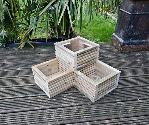 Corner wooden decking - wooden,