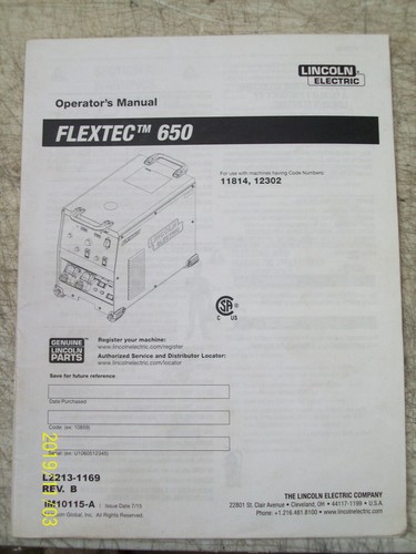 Lincoln electric flextec - lincoln, 650