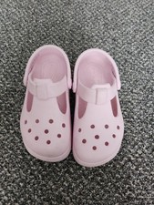 Girls Pink Crocs size 9, Mary Jane style - (used but in good condition)