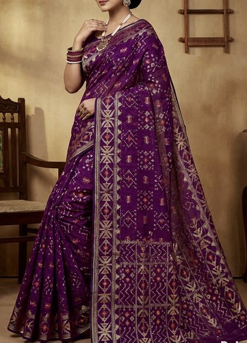 Women half silk - jamdani, in