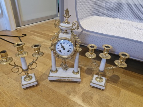 Antique white marble gilt - white, &
