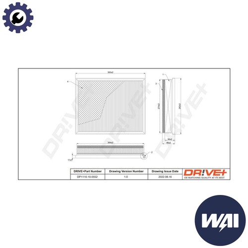 Air filter dp1110 0552 for - filter,