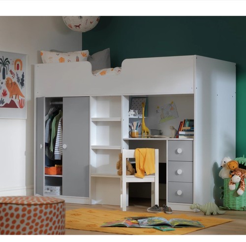 High sleeper bed with desk - desk, and