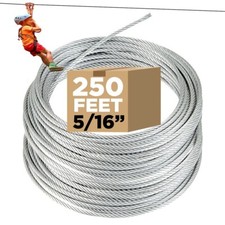 250 FT Zip Line Cable, 5/16"