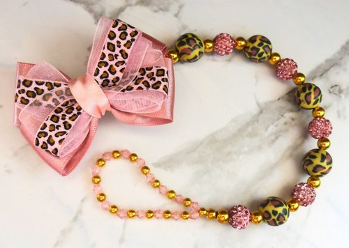 Pink gold leopard shamballa - pink,