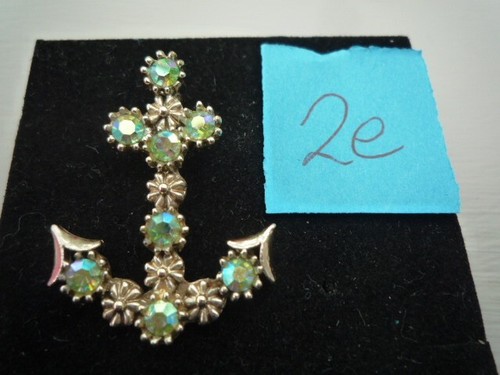 Vintage anchor brooch with - brooch,