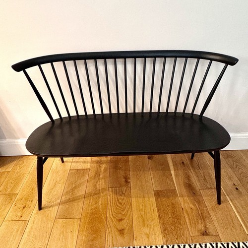 Ercol black wooden love seat - black,