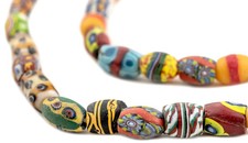 Oval Antique Venetian African Millefiori Trade Beads #15810 10mm Ivory Coast