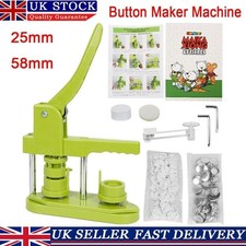 25mm / 58mm Button Maker Machine Badge Press Machine +100 Buttons UK STOCK