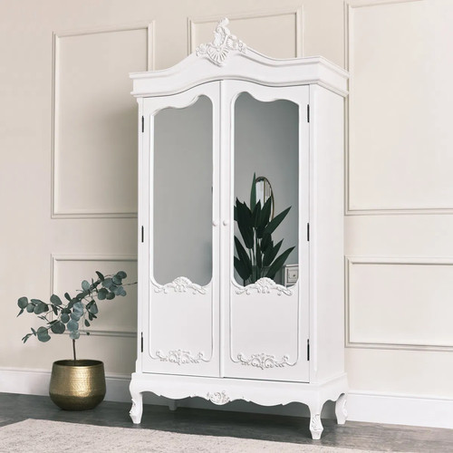 Antique white mirrored - , double