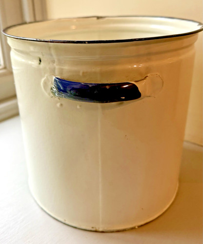 Vintage white enamel - enamel, storage