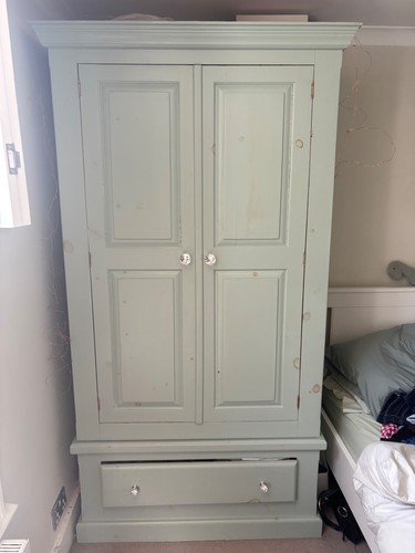 Pine wardrobe - , (painted)