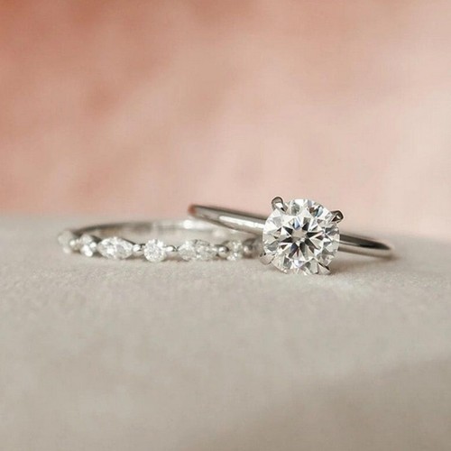 14k white gold finish round - gold,