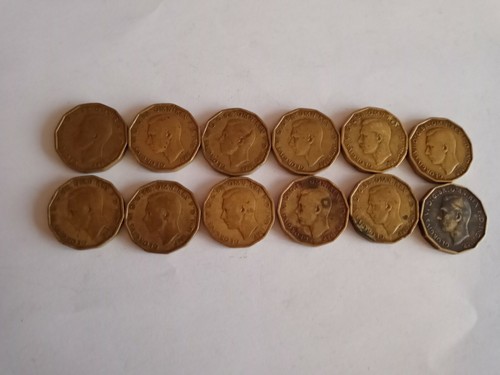Qty three pence georg - 3d,