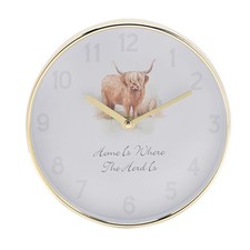 Highland Cow Wall Clock 20cm