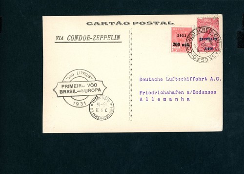 Brazil zeppelin postcard - zeppelin,