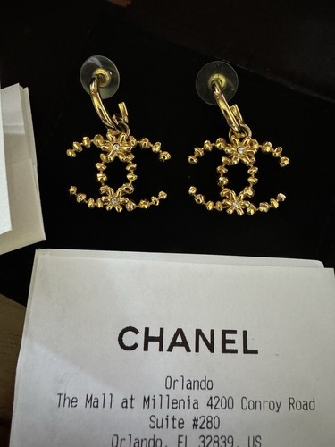 Authentic chanel earrings with - authentic,