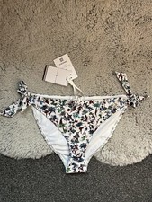 white tommy hilfiger floral print tie side bikini bottoms NWT size medium