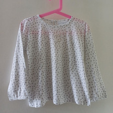 The Little White Company Girls' Floral Patterned Top Age 4-5 Good Condition