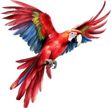 Tropical Flying Macaw Parrot Wall Art Bedroom Nursery Colour Vinyl Sticker Decal