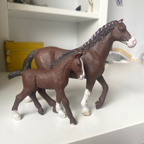 Schleich repaint mare and - repaint, foal