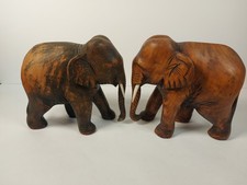 2 Large Solid Wood Handcarved