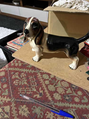 Glossy ceramic basset hound - ceramic,
