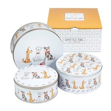 Cake Storage Tins Set of 3 Airtight - Cupcake Biscuit Tin Storage Box