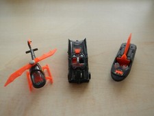 Corgi Toys Juniors Batmobile, Boat, And Batcopter, All In Good Condition Set.