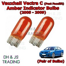 For Vauxhall Vectra C Amber Side Indicator Bulbs 501 Side Tail Pair (05-09)
