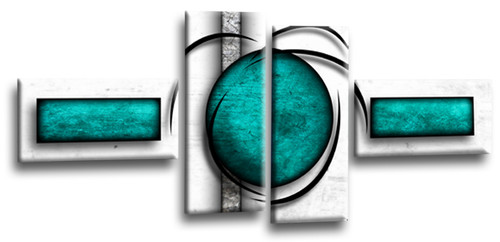 Abstract wall art teal - wall,