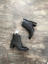 Zara Black Leather Ankle Boots