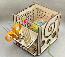 Wooden Multifunctional Knitting Crochet Craft Sewing Storage Organizer Tool Box