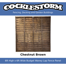 6ft High x 6ft Wide Chestnut Brown Fence Panel - Free Delivery Within 70 Miles