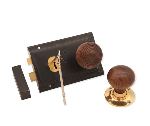 Rim lock wooden rosewood - rim,